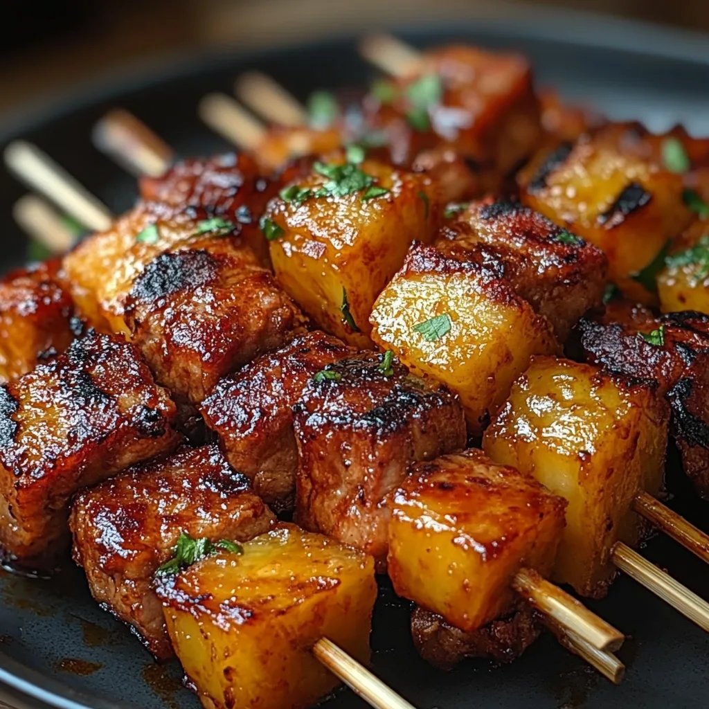 Pineapple BBQ Pork Skewers: An Incredible Ultimate Recipe for 7 People