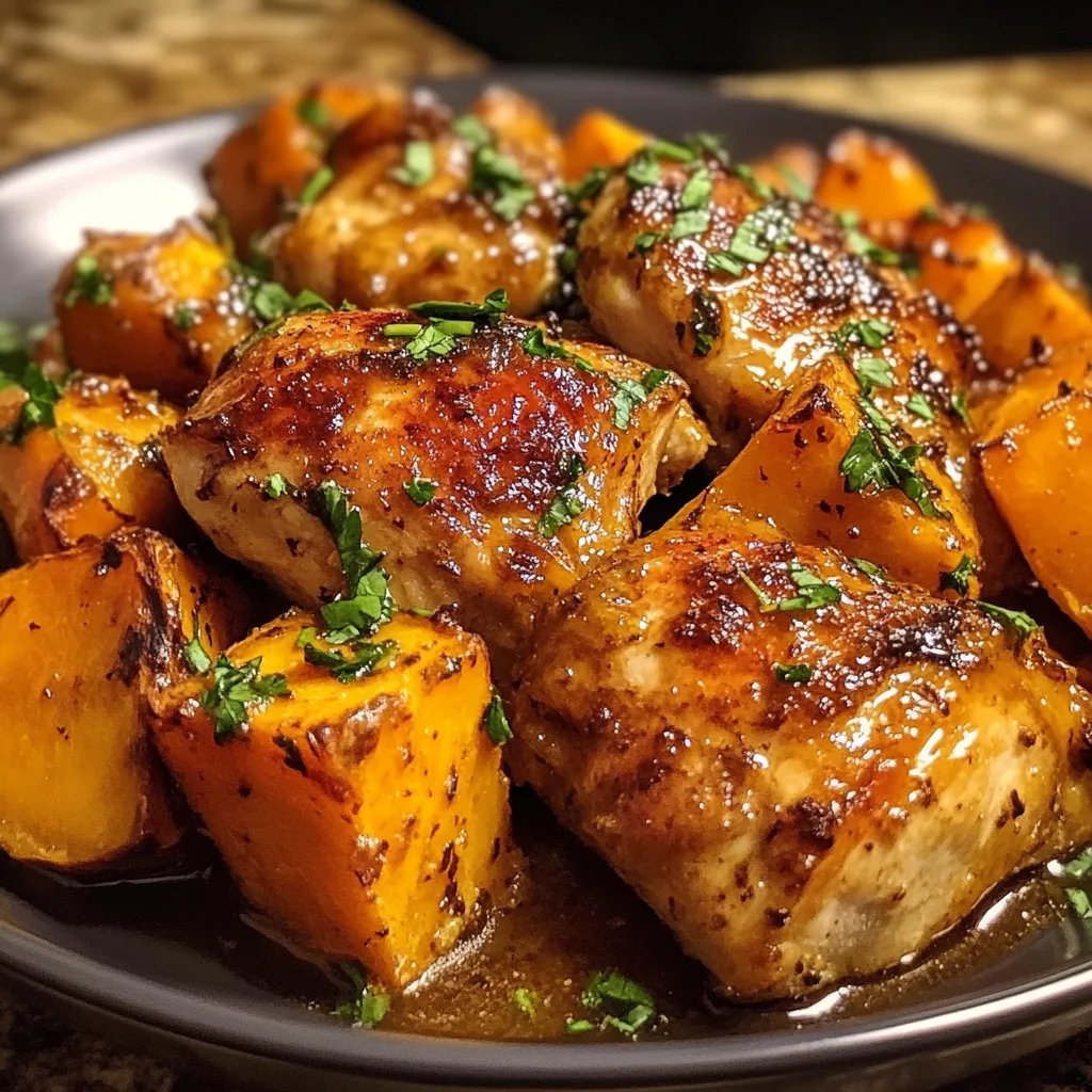 Maple-Glazed Chicken w/ Sweet Potatoes