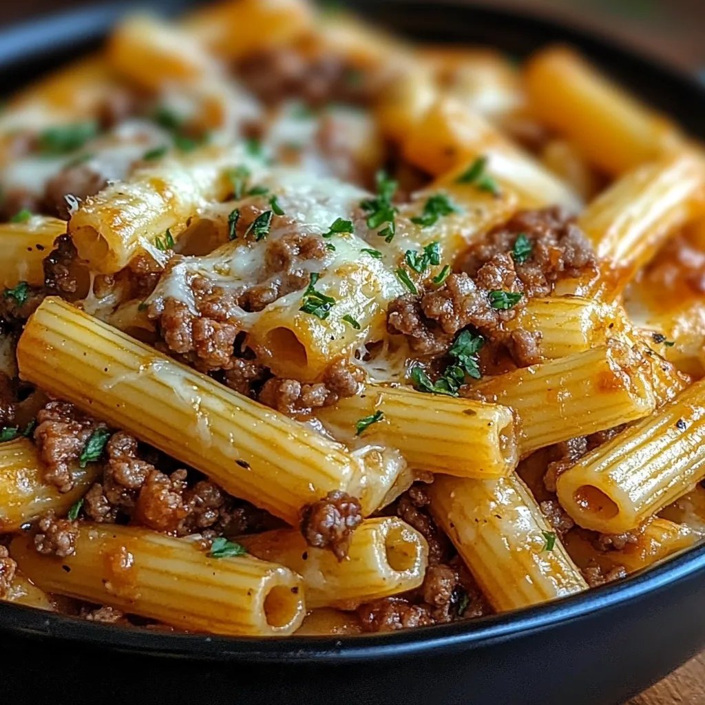 Cheesy Penne w/ Garlic Butter Ground Beef: An Incredible Ultimate Recipe for 4