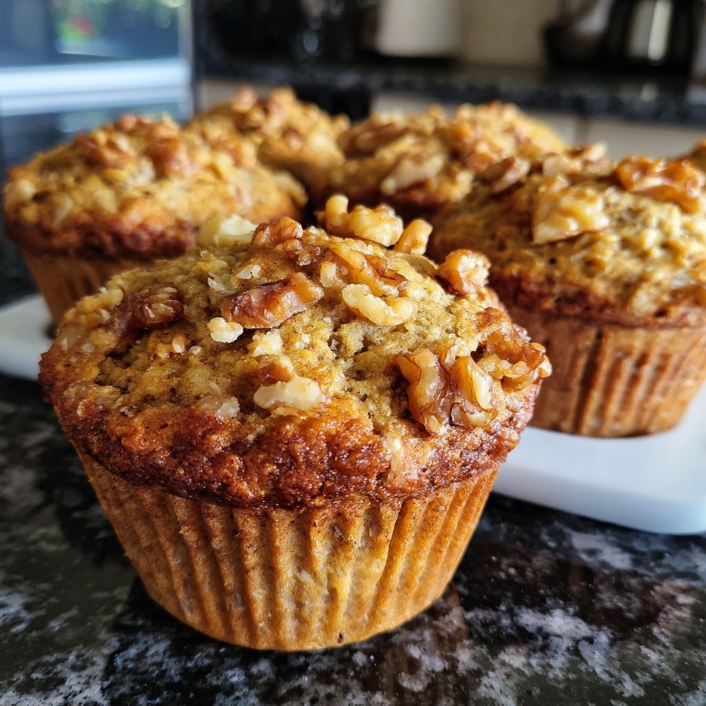 Nutty Banana Oatmeal Muffins