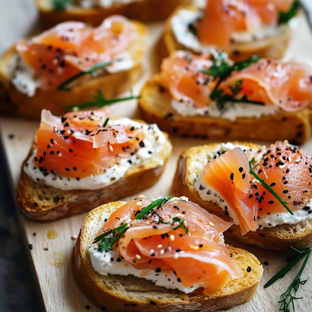 Easy & Super Spicy Smoked Salmon Crostini