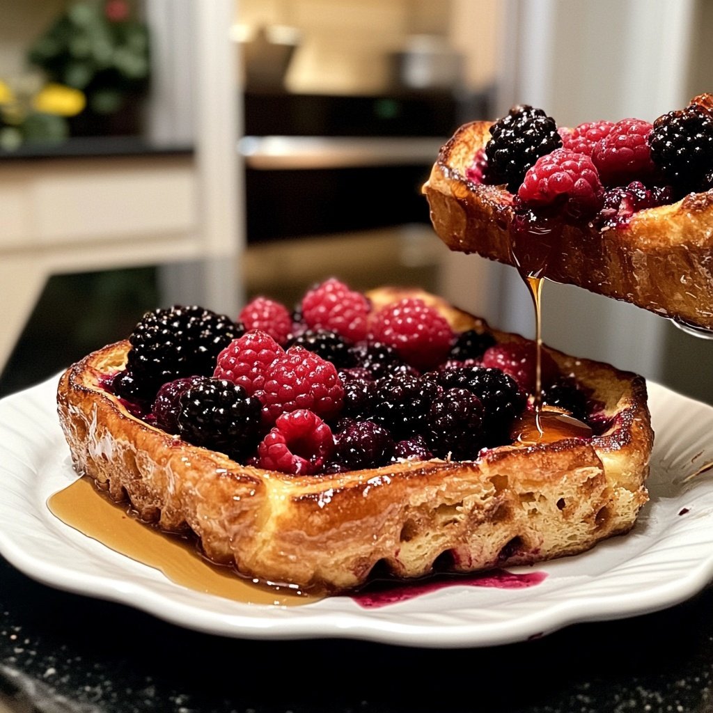 Festive Berry Croissant French Toast Bake​