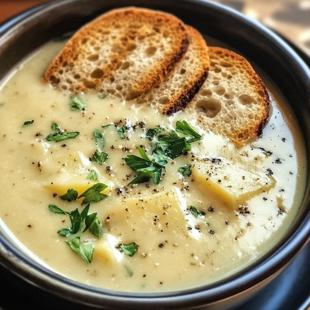 Hearty Cheddar Garlic Herb Potato Soup
