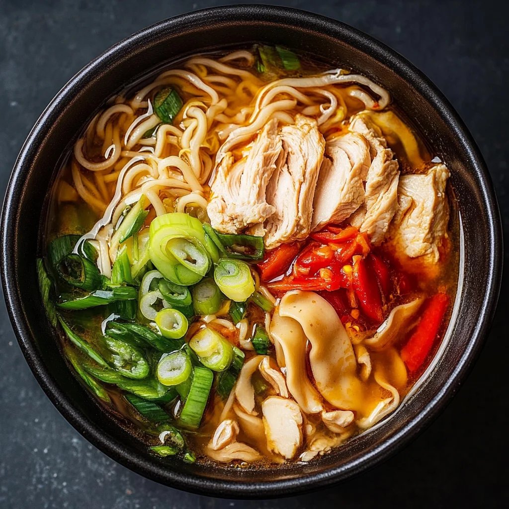 Spicy Chinese Chicken Noodle Soup with Sichuan Flavor