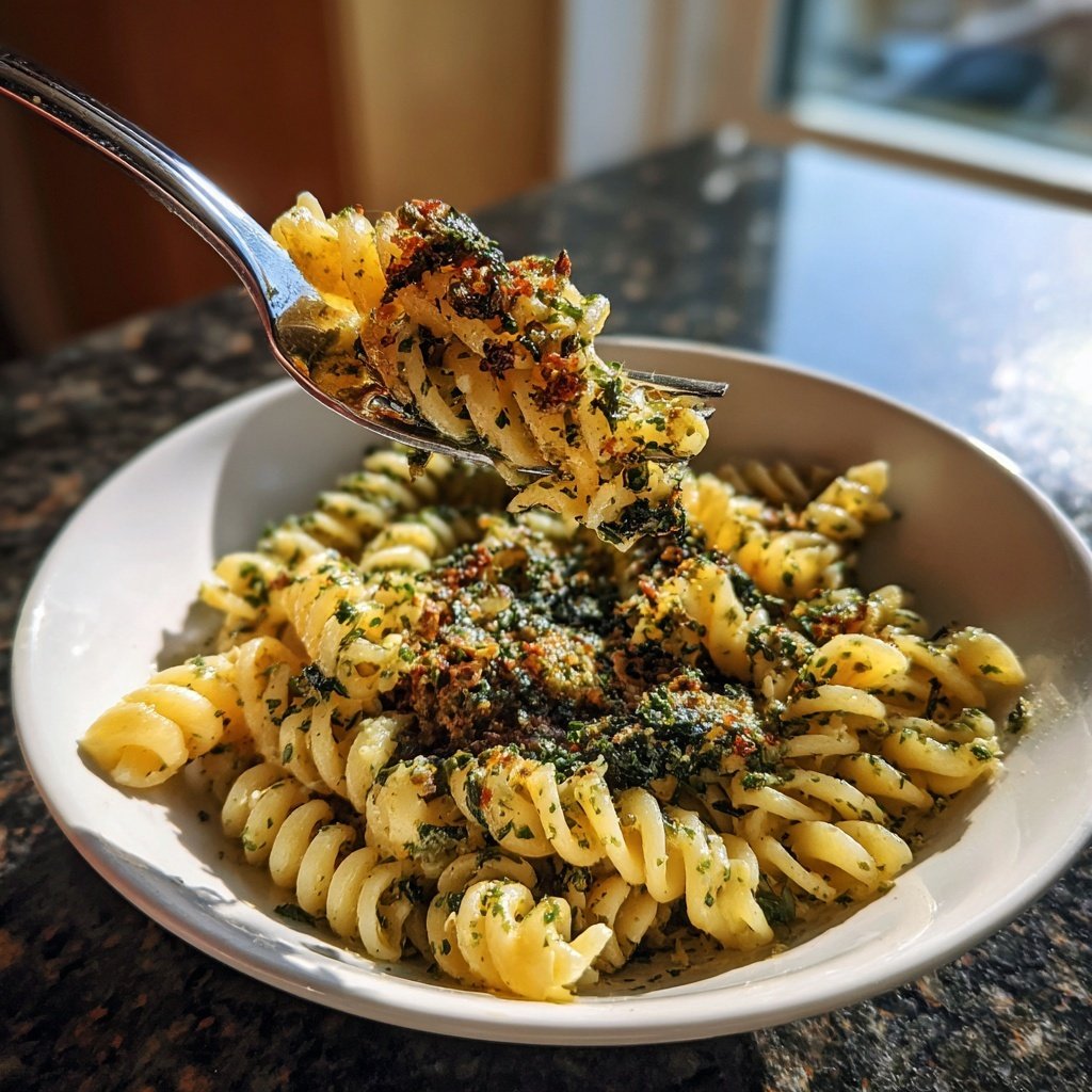 Caramelized Onion Kale Pasta