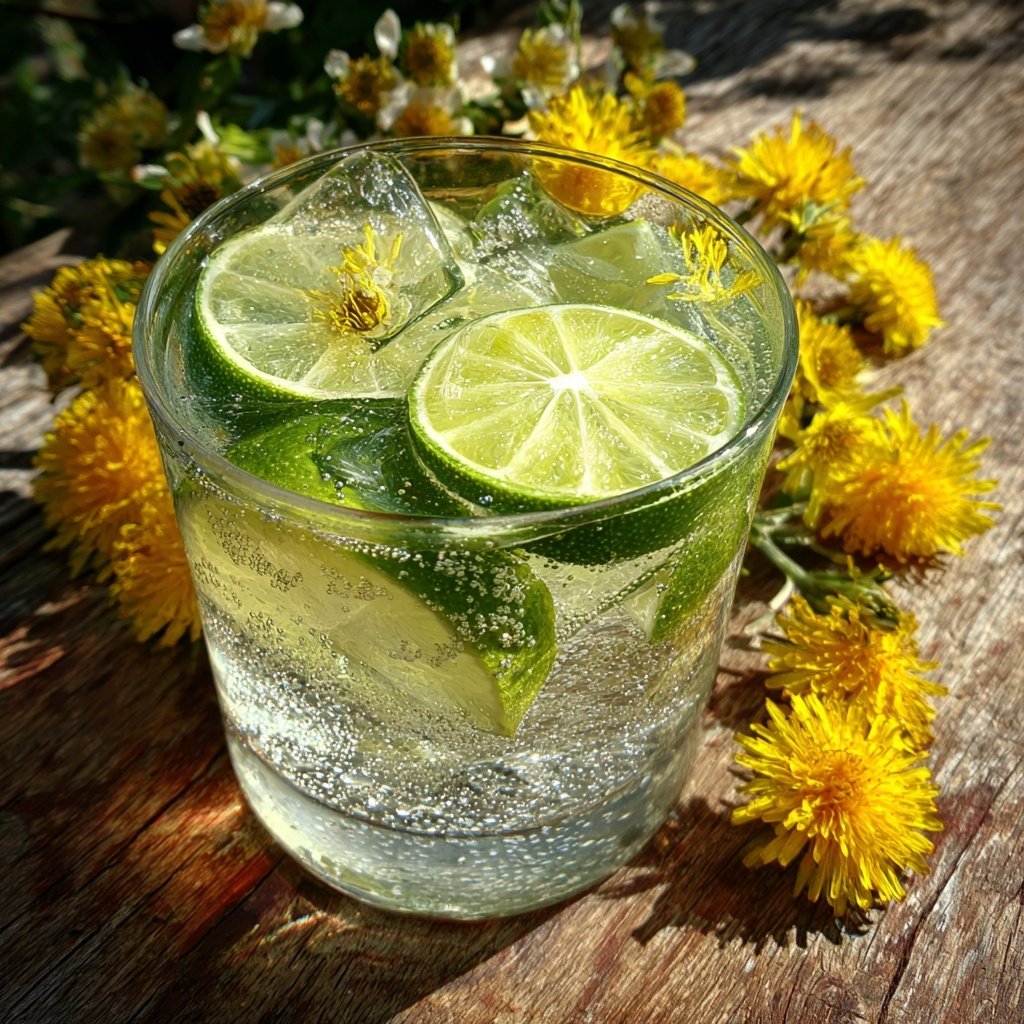 Refreshing Dandelion and Lime Aid