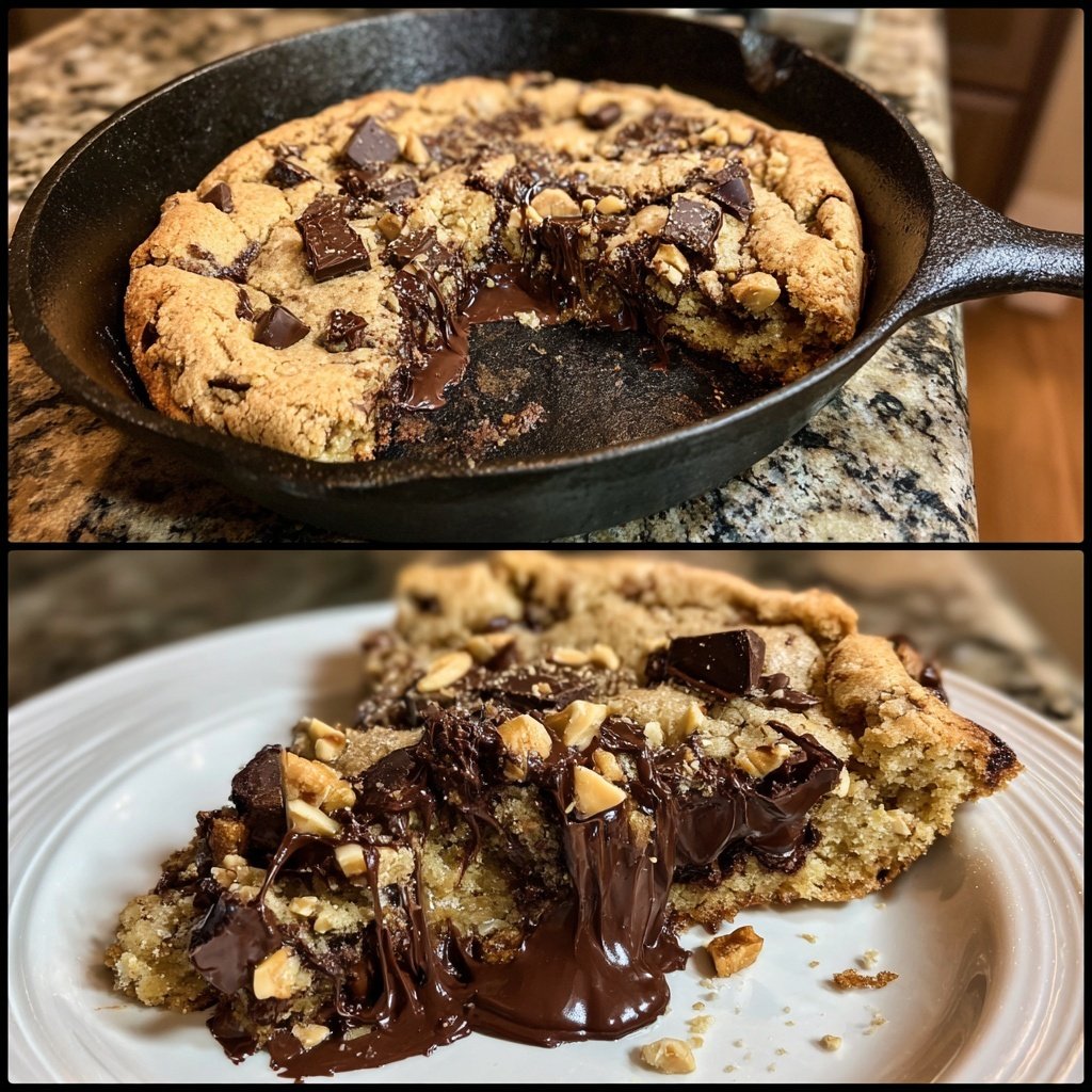 Hazelnut Chocolate Skillet Cookie
