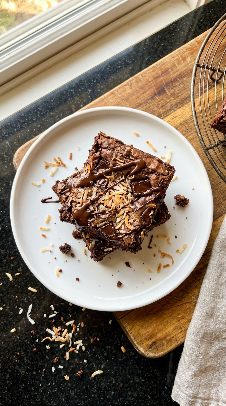 Coconut Chocolate Sourdough Brownie