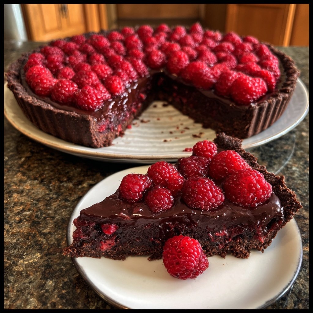 Dark Chocolate Raspberry Tart
