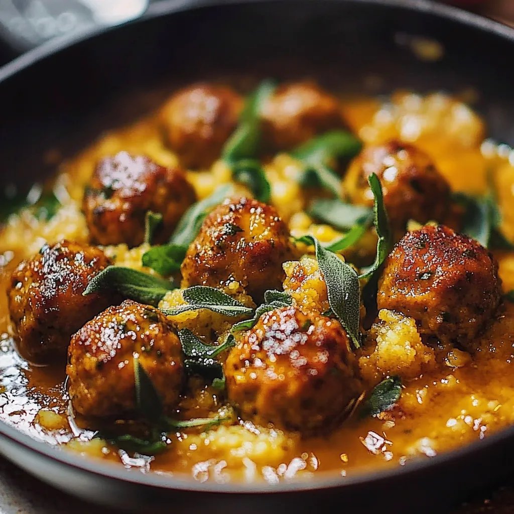 Turkey Meatballs in Pumpkin Sage Sauce