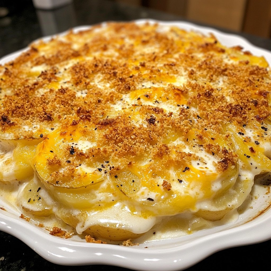 Creamy Potato Gratin with Cheese Crust