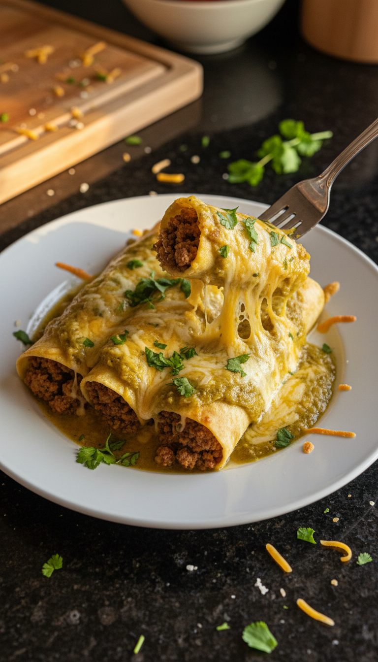 Beef Enchiladas with Salsa Verde