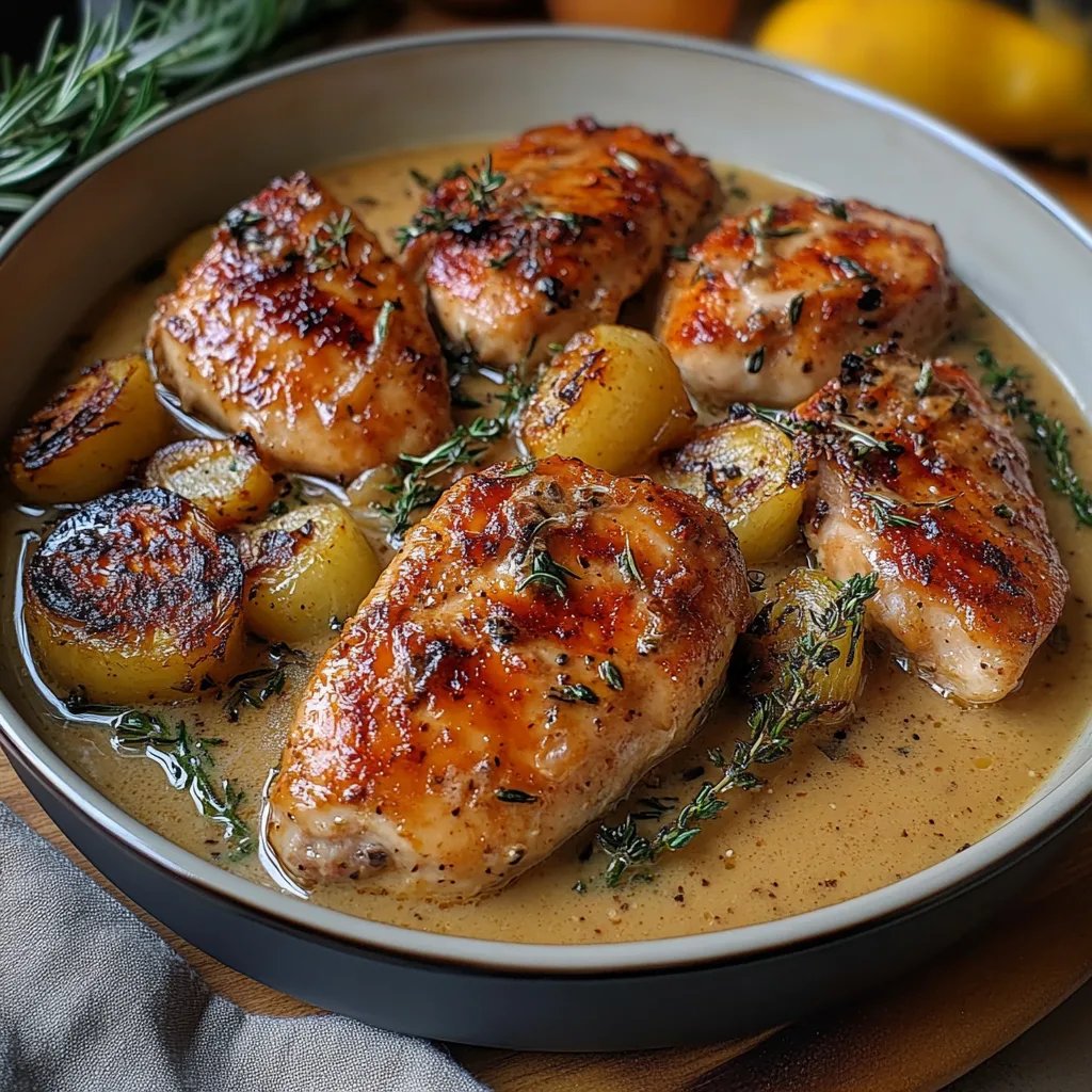 Herb Roasted Chicken in Creamy White Wine Sauce: An Incredible Secret Recipe