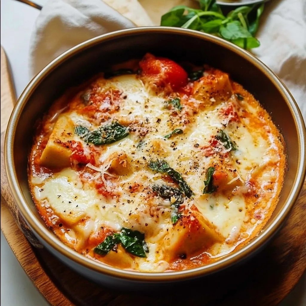 Creamy Lasagna Soup w/ Bread