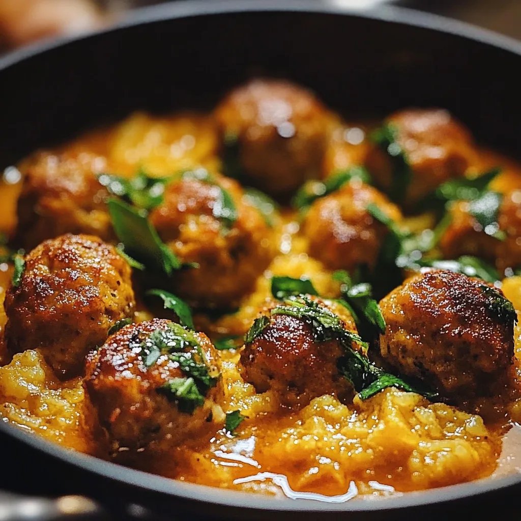 Turkey Meatballs in Pumpkin Sage Sauce