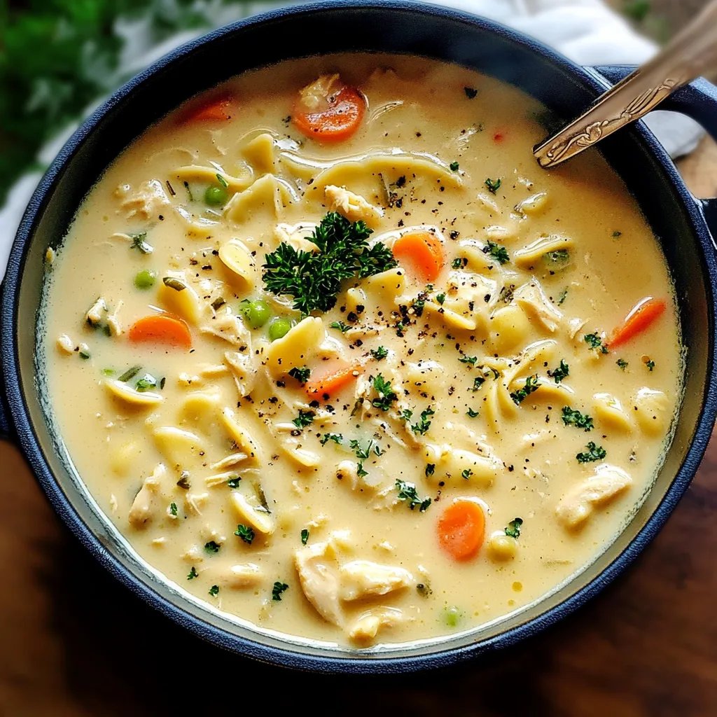 One Pot Creamy Chicken Noodle Soup