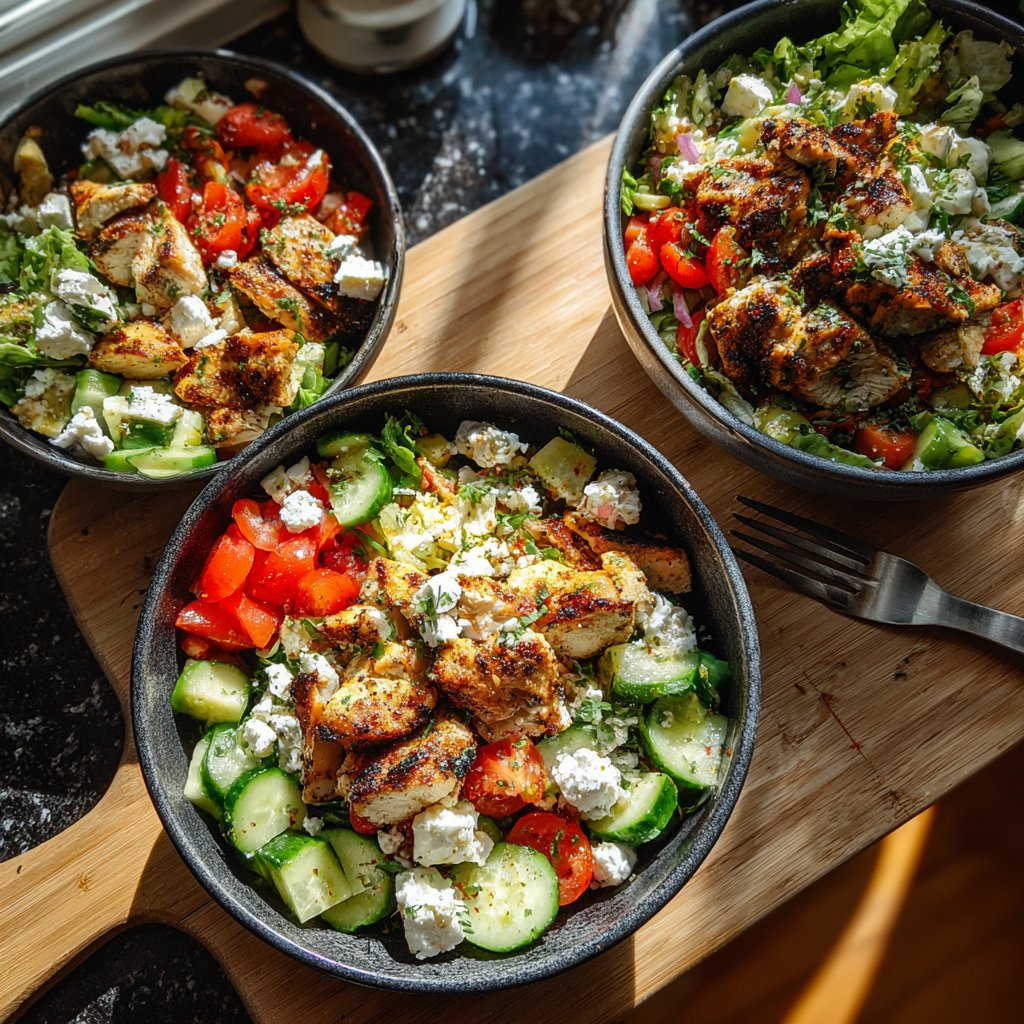 Mediterranean Chicken & Cucumber Bowls