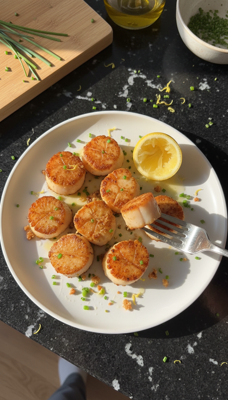 Lemon Chive Seared Scallops