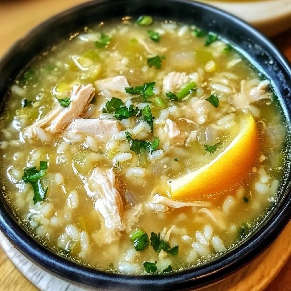 Chicken Lemon Rice Soup