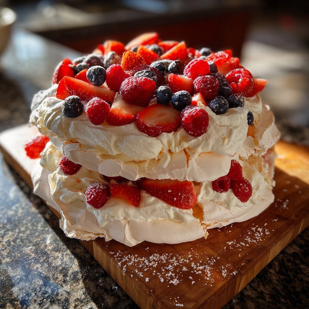 Mixed Berry Pavlova Layers