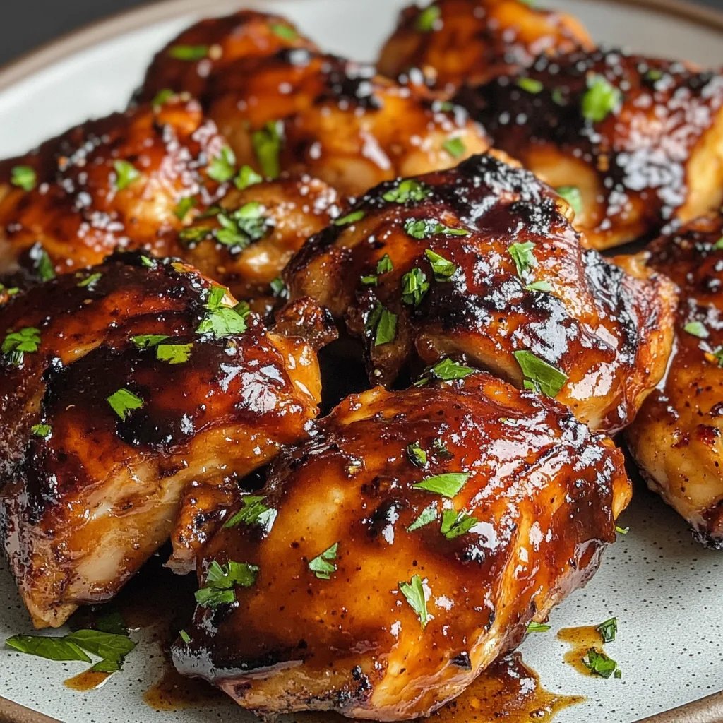Caramelized BBQ Chicken Thighs in the Oven