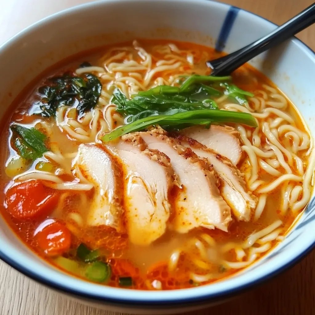Spicy Chicken Ramen Noodle Soup