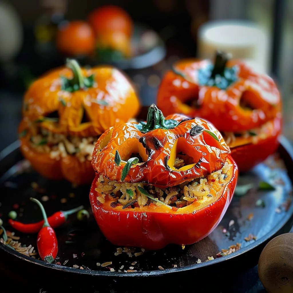 Halloween Stuffed Peppers