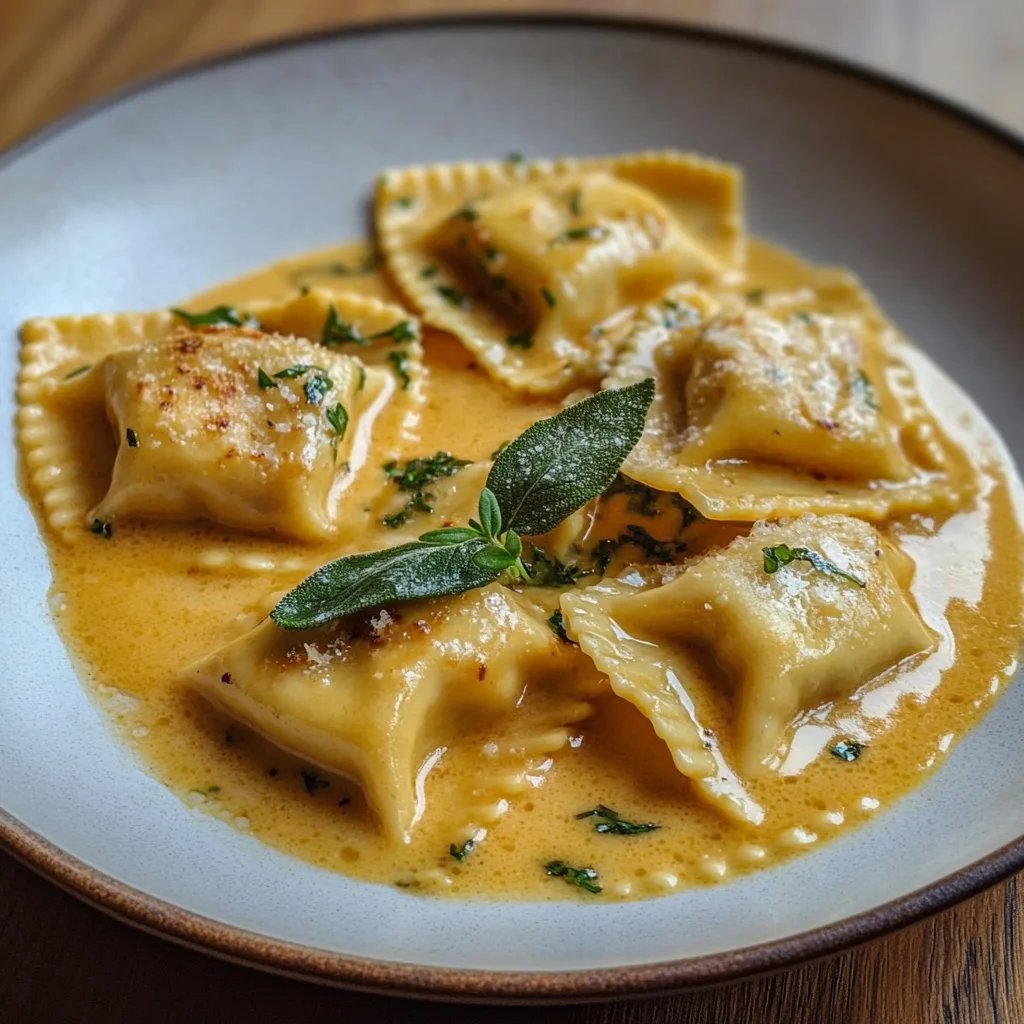 Pumpkin Ravioli w/ Brown Butter Sage