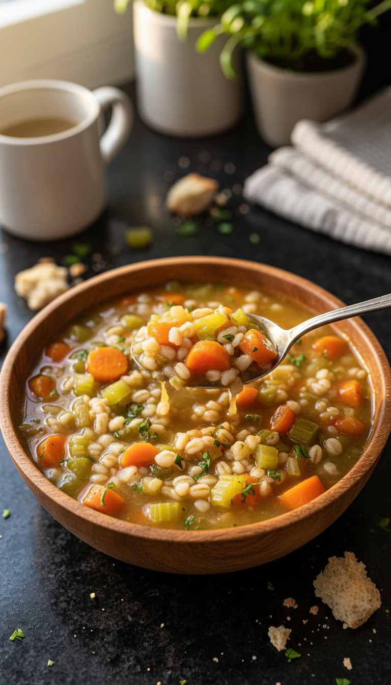 Warm Vegetable Barley Soup