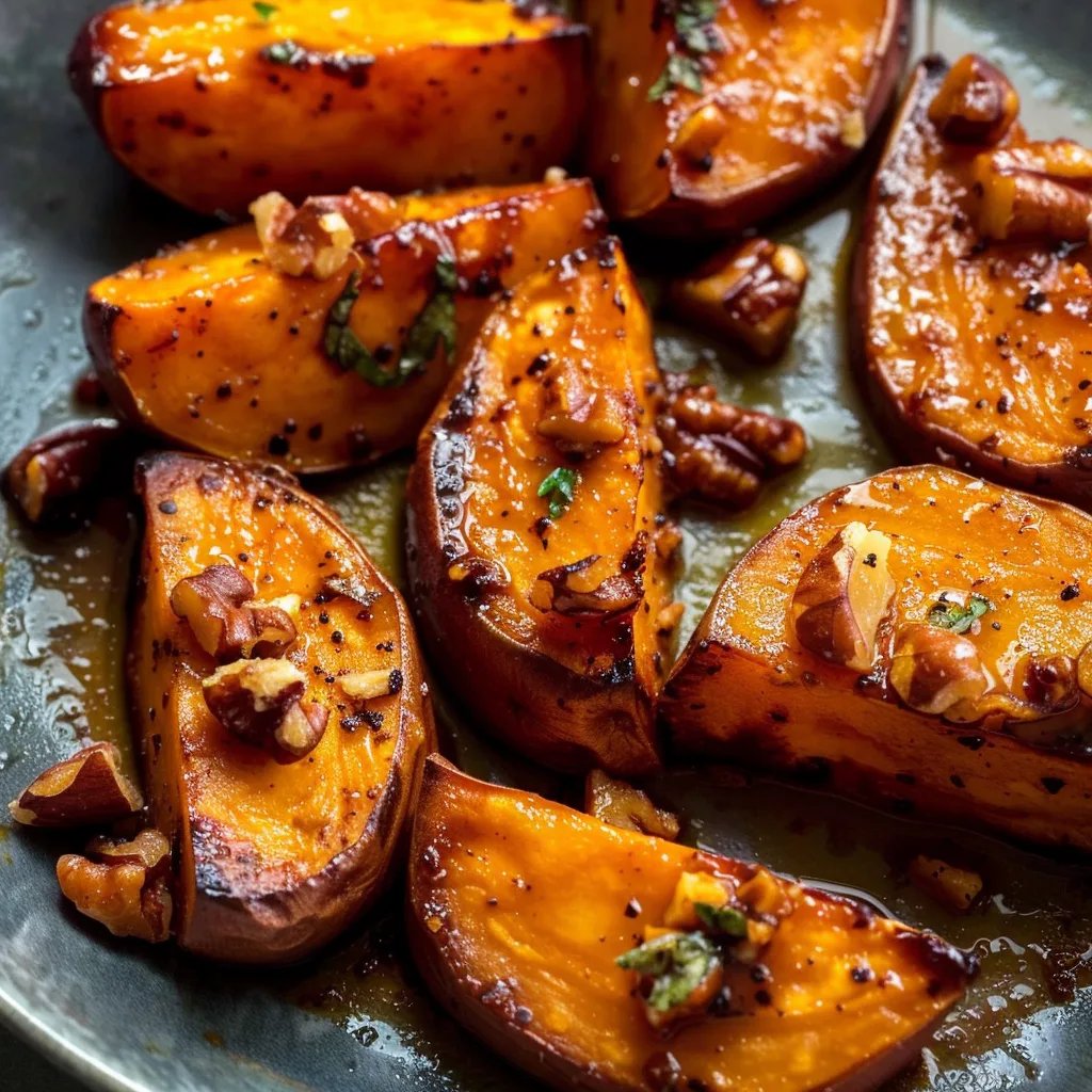 Easy Maple Walnut Roasted Sweet Potatoes Recipe