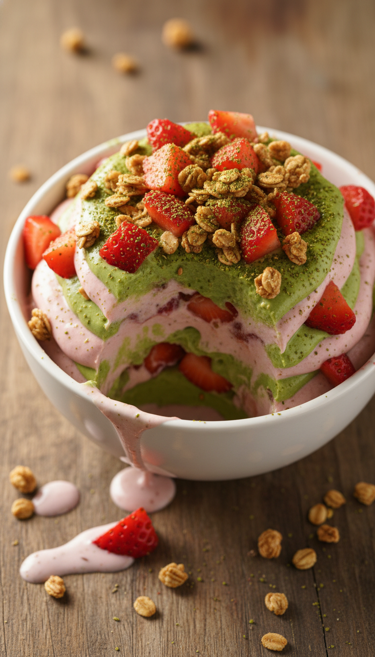 Strawberry Matcha Yogurt Parfait