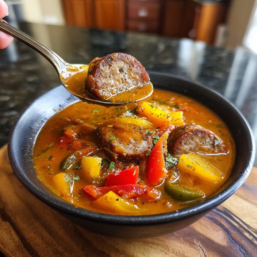 Smoky Black Bean Sausage Soup